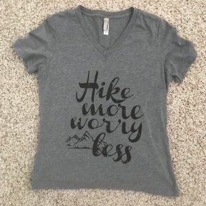 ✨3 FOR $20✨“Hike More Worry Less” V-Neck Tee S